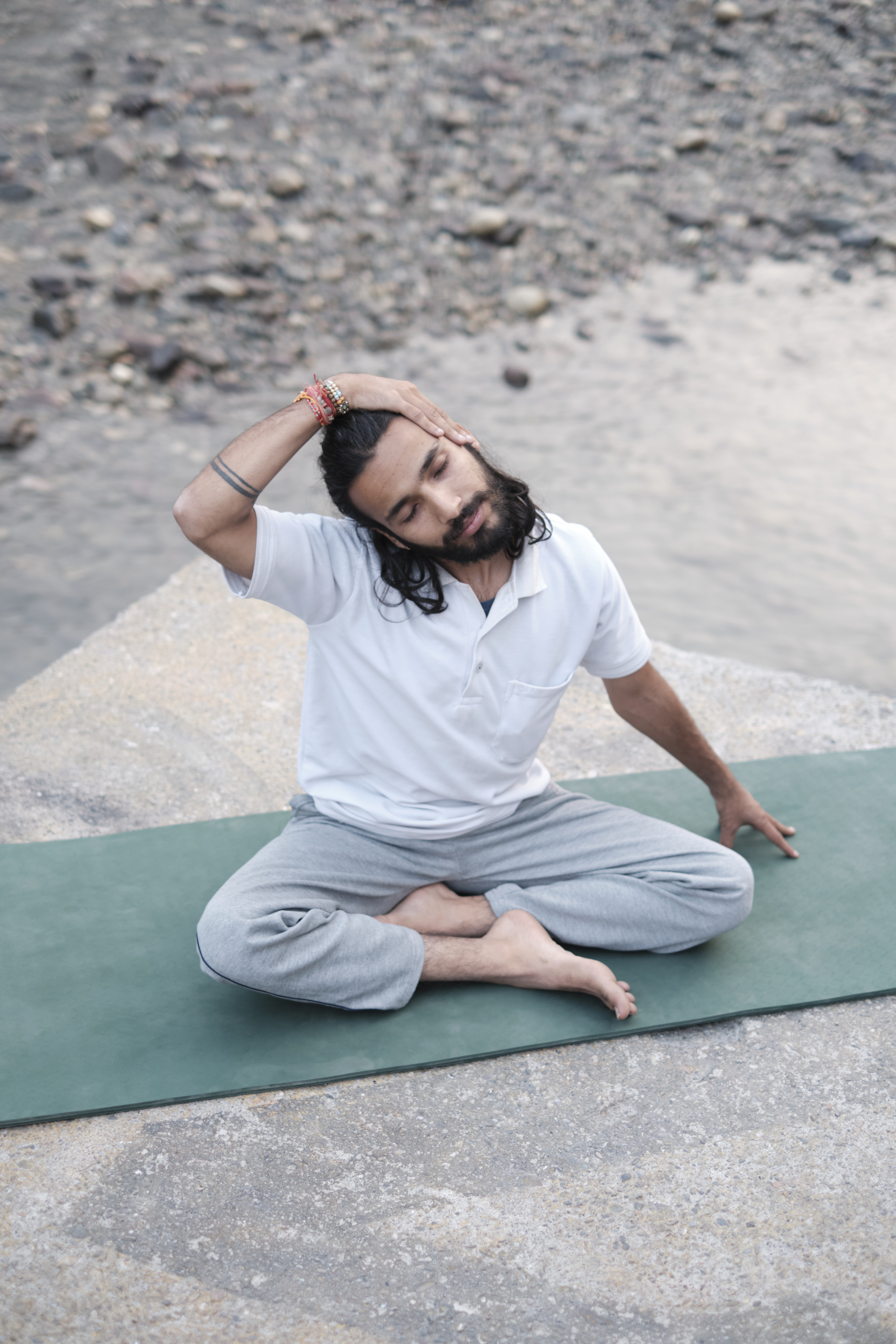 Students practising yoga at IYA Ashram